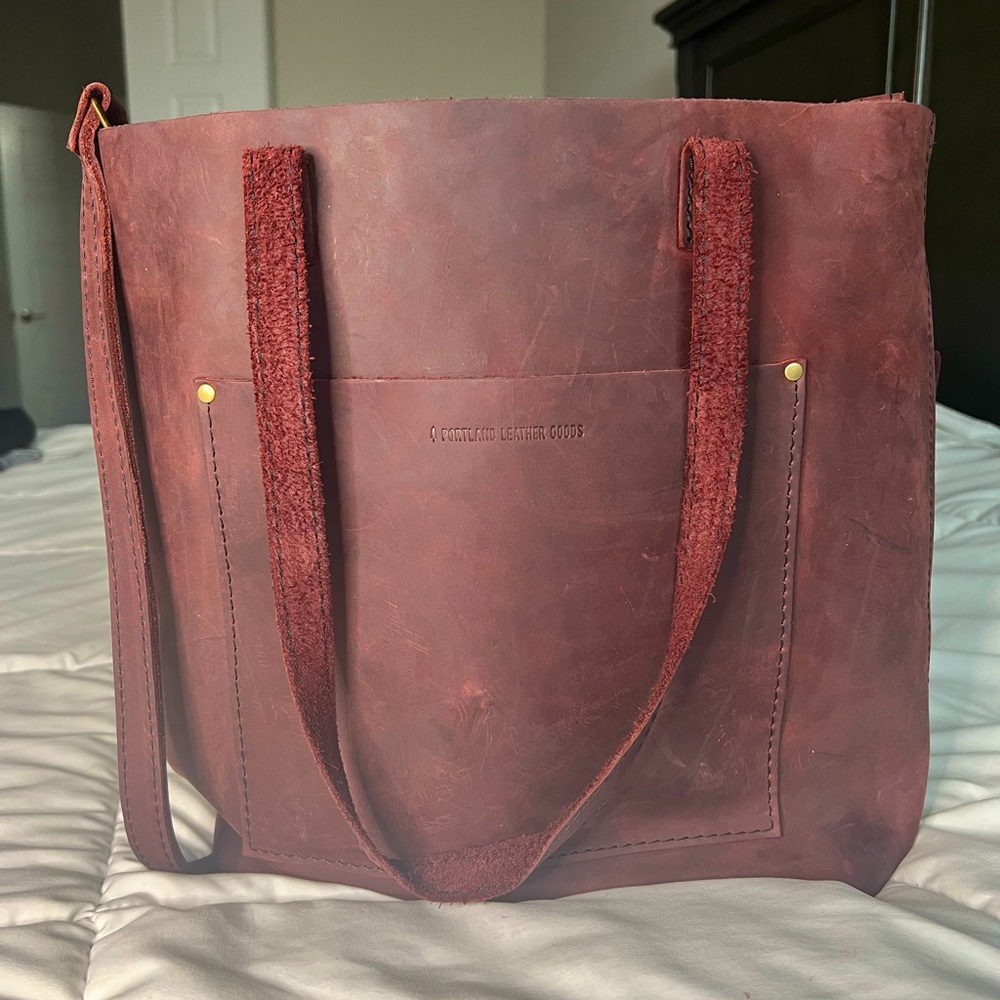 Portland Leather Full Size Crossbody Tote Merlot